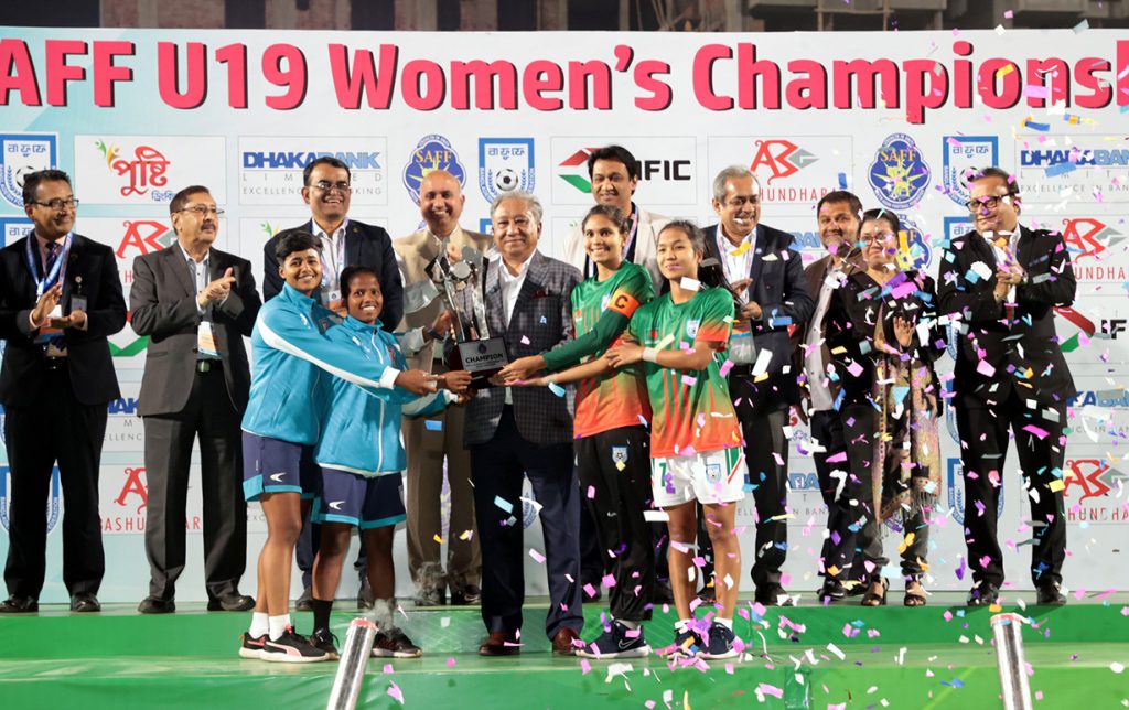 साफ यू-१९ महिला च्याम्पियनसिपमा भारत र बंगलादेश संयुक्त विजेता