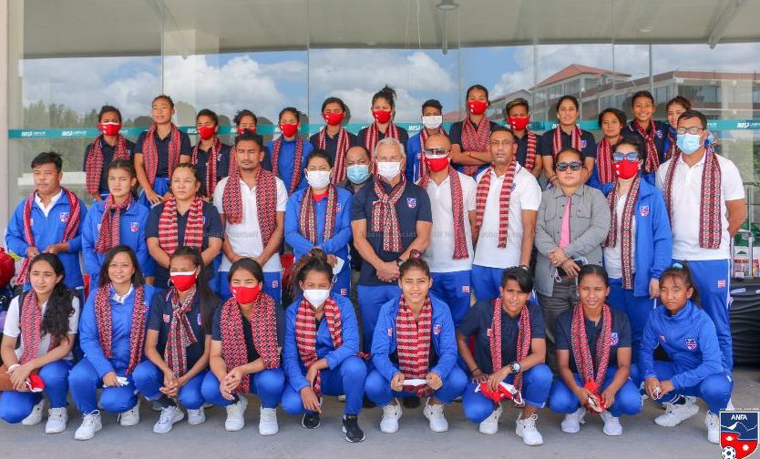 नेपाली महिला फुटबल टोली स्वदेश फिर्ता