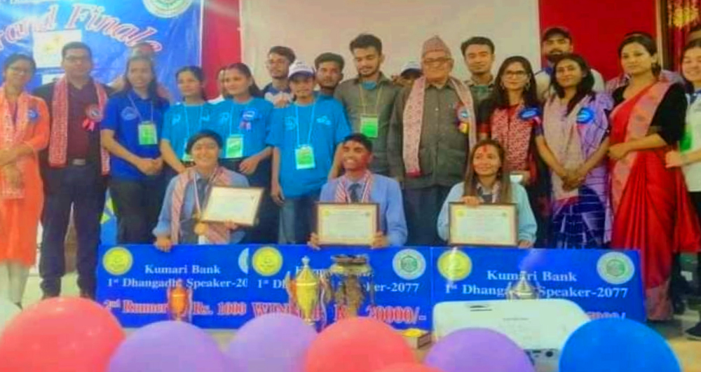 'फर्स्ट धनगढी स्पिकर २०७७' को प्रथम र तृतीय उपाधि धनगढीको एक्सिस कलेजलाई