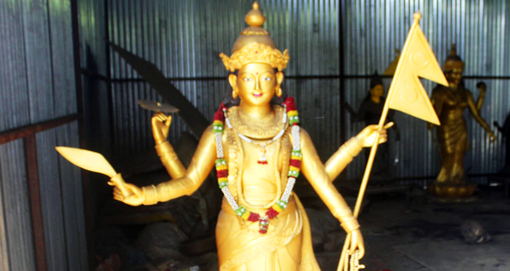 कञ्चनपुरको भीमदत्त–८ मा निर्माणाधीन नेपाल आमाको मूर्तिका लागि धातु अभाव, घरदैलो अभियान गरिने