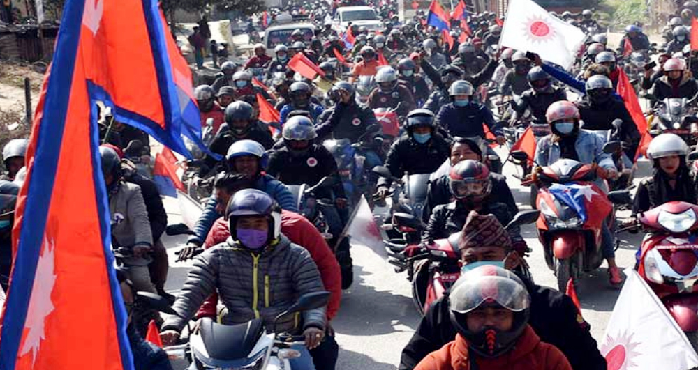 आज काठमाडौंमा ओली पक्षको मोटरसाइकल र्‍याली हुदैँ