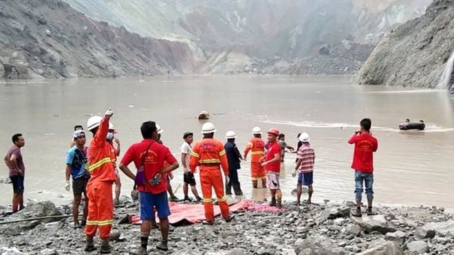 म्यानमारको बहुमूल्य पत्थर खानीमा पहिरो जाँदा कम्तीमा १६२ जनाको मृत्यु
