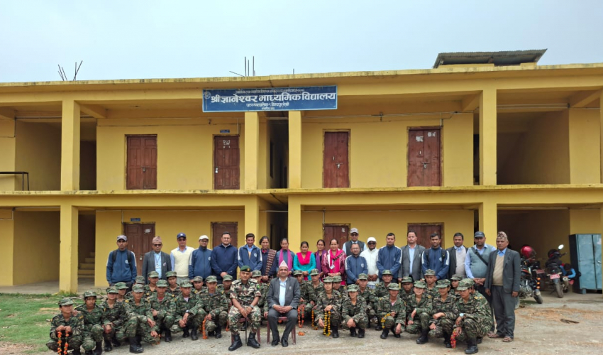 बैतडीका दुई विद्यालयमा नेपाली सेनाको एनसिसी तालिम