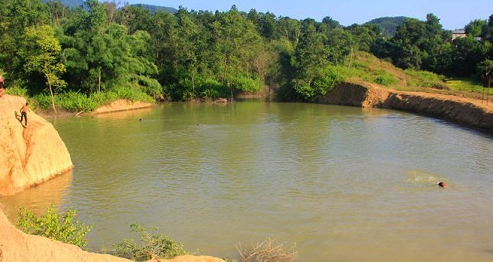 कैलालीका सामुदायिक वनमा वन्यजन्तुका लागि कृत्रिम पोखरी निर्माण