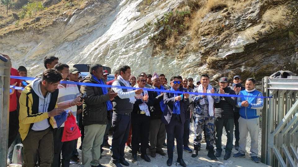 बाजुराको बुढीगंगा नदीमा बेलिब्रिज निर्माण कार्य सम्पन्न